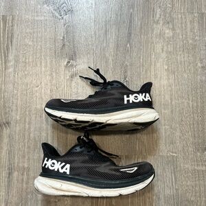 Hoka Black and White Athletic Shoes